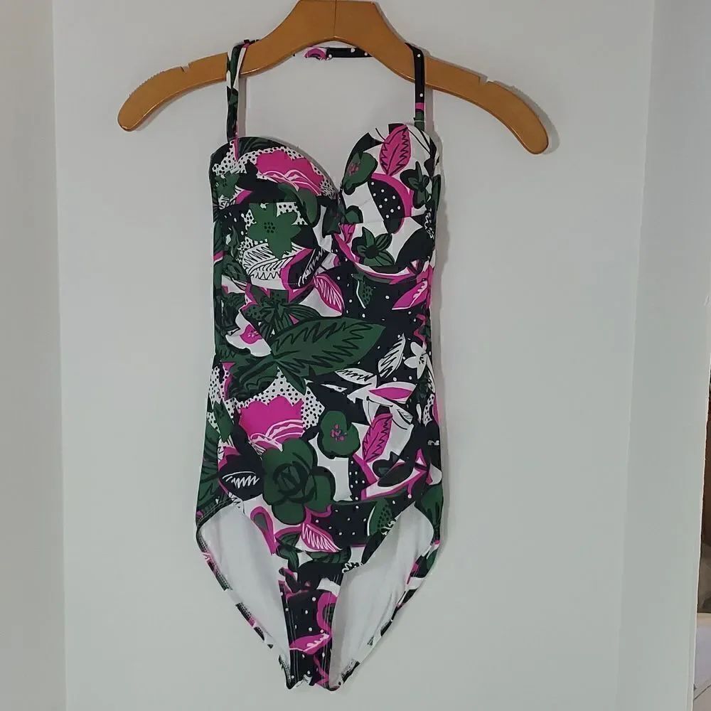 Anne Cole Tummy Control Bolo Babe One Piece Floral Swimsuit Size 6